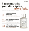 Advertisement for Hinlura product with text on dark spots and its solution.