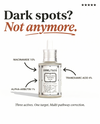 Hinlua skincare serum bottle with text about dark spot correction on a white background